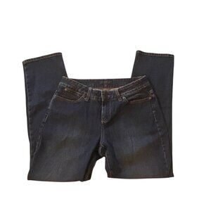 Talbots Petites Mid Rise Straight Leg Jeans 4P Dark Wash Stretch